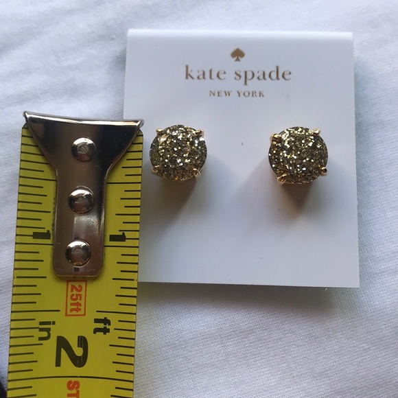 Gold glitter Kate Spade Gumdrop earrings - Picture 4 of 4